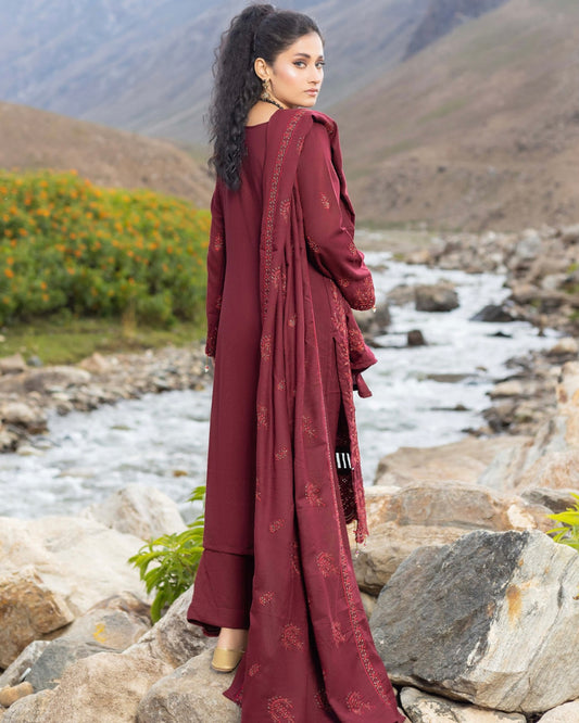 Sobia Waseem | Peach Leather Wool | Design 1