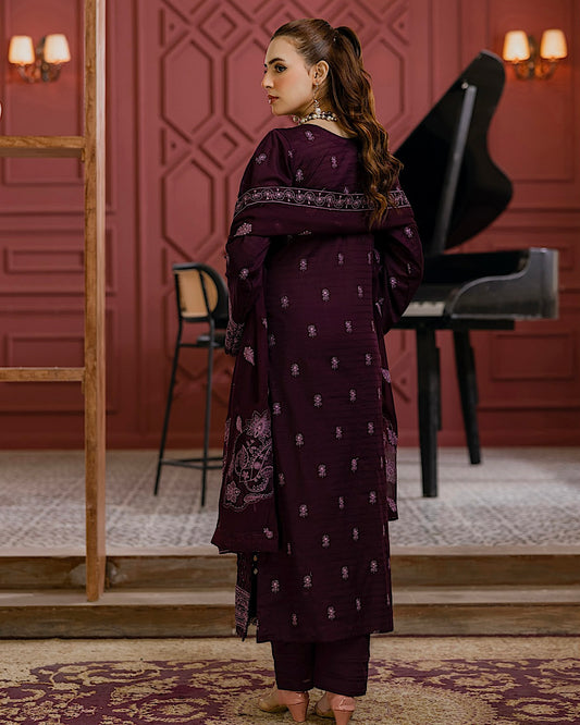 Aalaya Gulnaar | Embroidered Lawn Crinkle Dupatta | Design 1