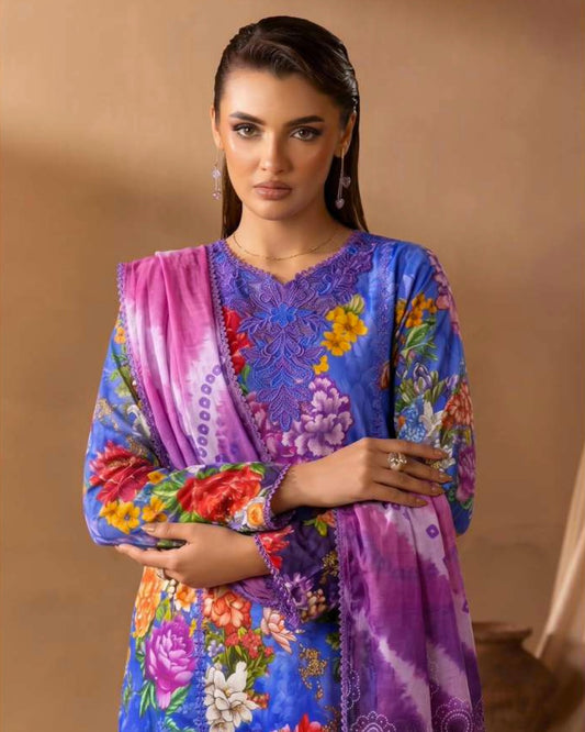 GullJee Printkari | Embroidered Printed Lawn | Design 1
