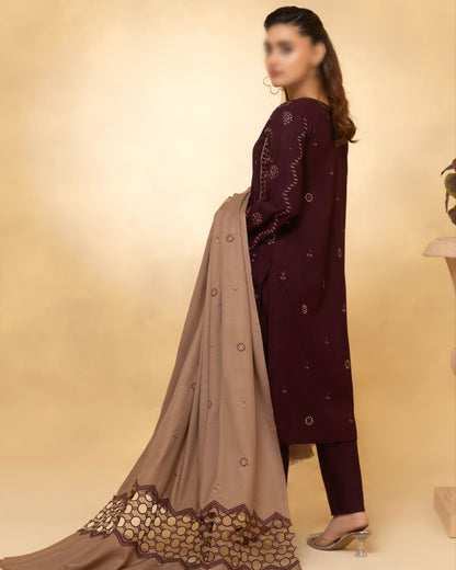 Fantak Andaaz | Emb Dhanak with Emb Wool Shawl | Design 1