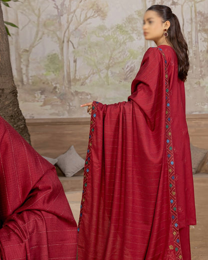 Fantak Nilofer | Emb Dhanak with Emb Wool Shawl | Design 1