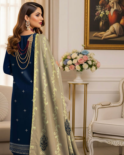 Gull-e-Rukh | Embroidered Micro Velvet | Design 1