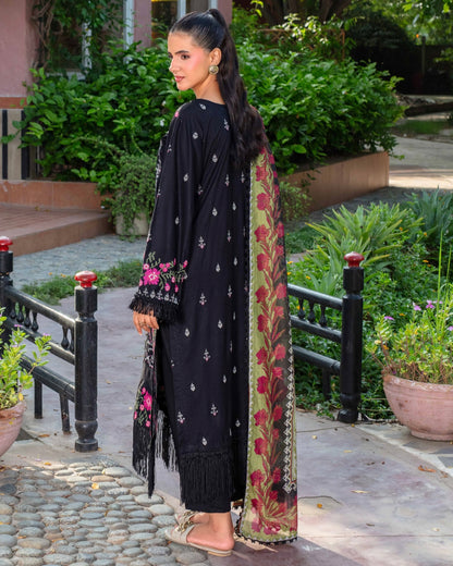Gullerukh Marjan | Embroidered Linen Monar Dupatta | Design 1