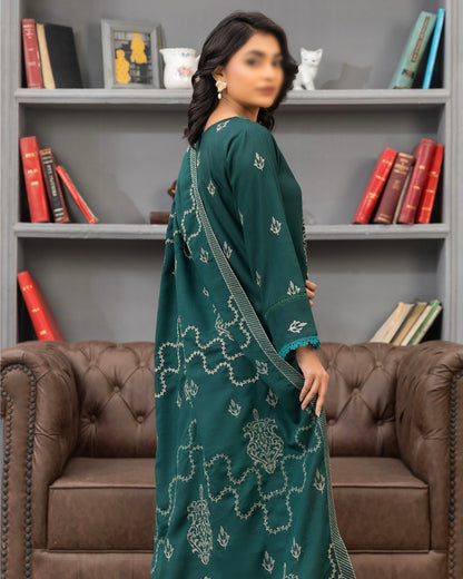 Fantak Afsanah | Emb Dhanak with Emb Wool Shawl | Design 1