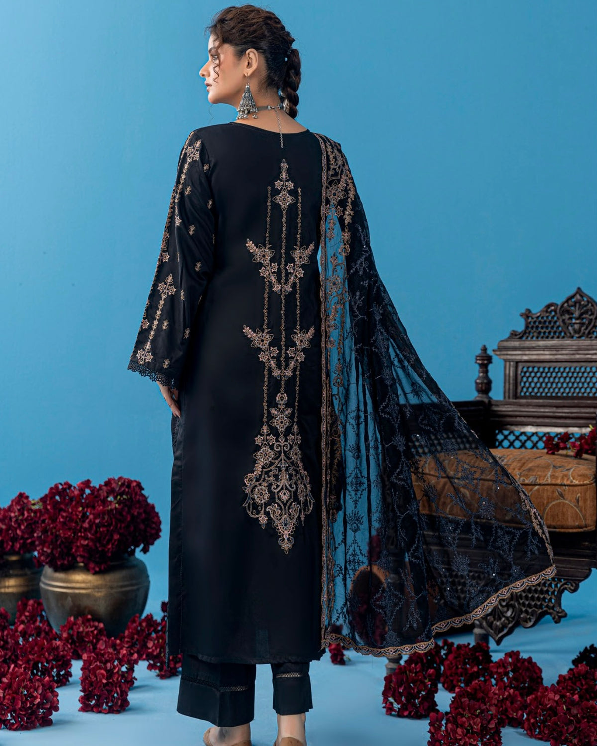 Palwasha Pakeeza | Emb Viscose with Emb Chiffon Dupatta | Design 1
