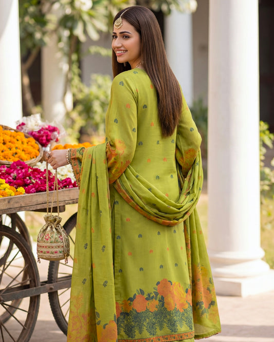 Gullerukh Banarsi | Jacquard Lawn | Design 1