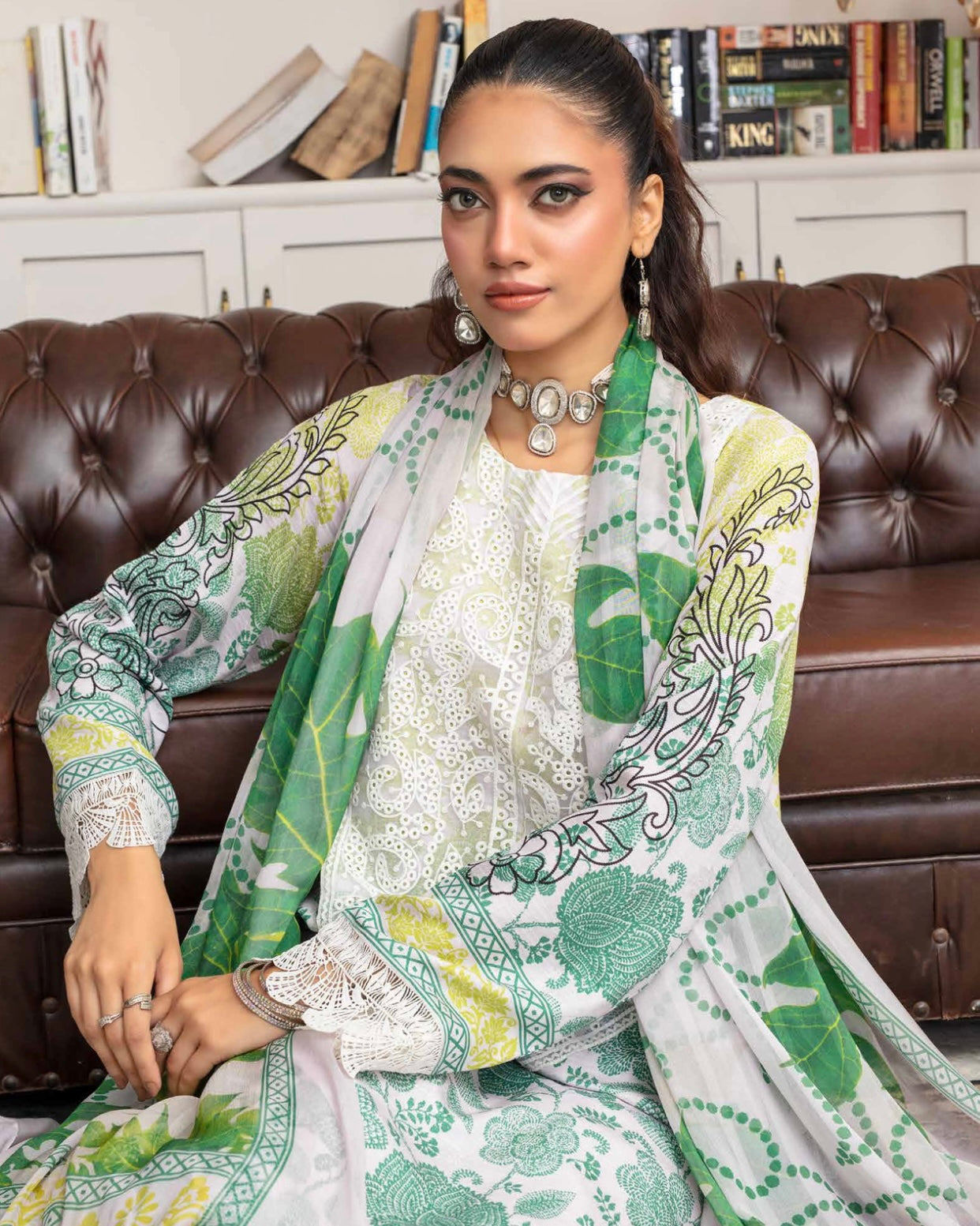Gullerukh Pleasing | Embroidered Self Jacquard Viscose | Design 1