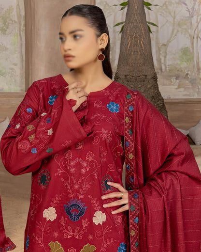 Fantak Nilofer | Emb Dhanak with Emb Wool Shawl | Design 1