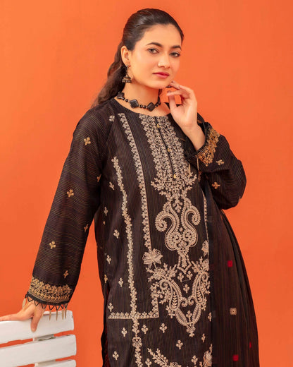 Gullerukh Rangoli | Embroidered Lawn Jacquard Dupatta | Design 1