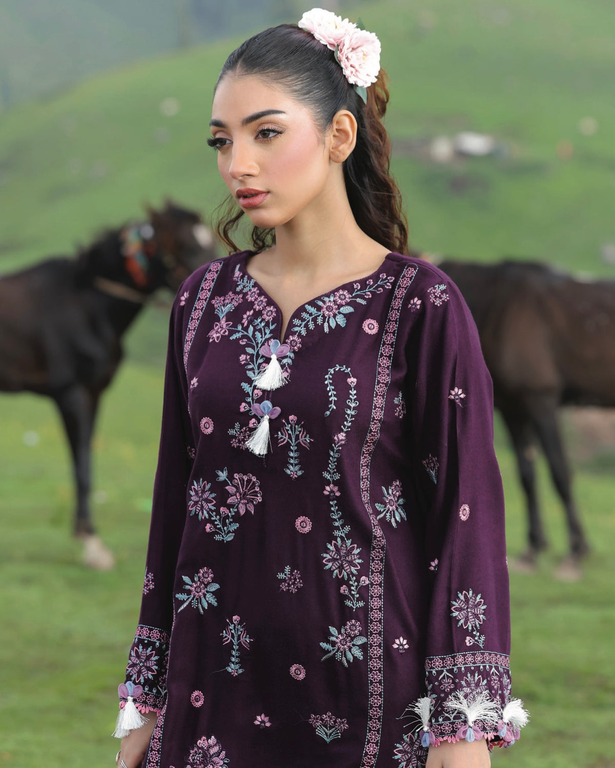 Gullerukh Wadi Ishq | Emb Peach Leather with Emb Shawl | Design 1