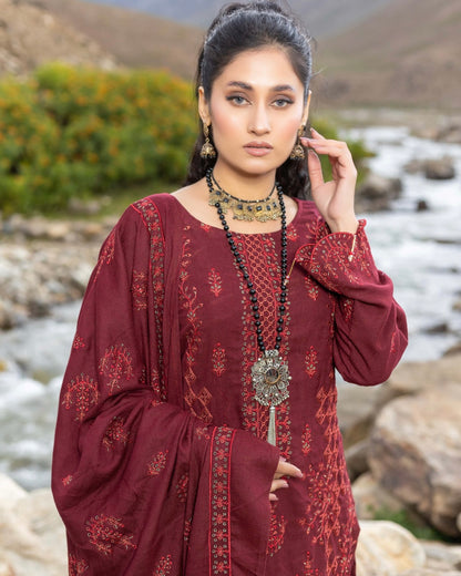 Sobia Waseem | Peach Leather Wool | Design 1