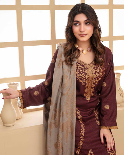 Gull-e-Rukh | Embroidered Zari Wool | Design 1