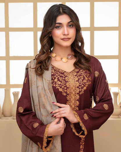 Gull-e-Rukh | Embroidered Zari Wool | Design 1
