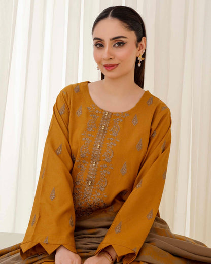Gull-e-Rukh | Embroidered Dhanak Pashmina Shawl | Design 1