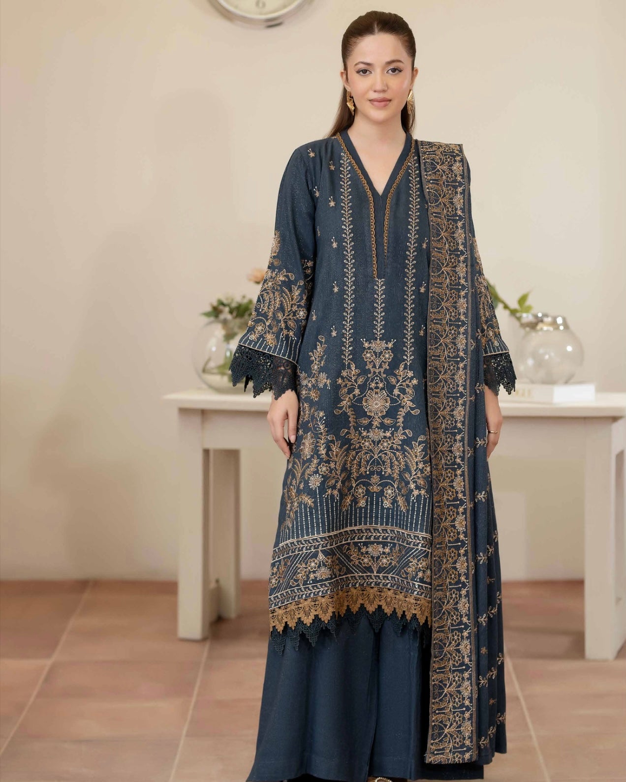 Johra Anahira | Embroidered Fancy Peach Leather | Design 202