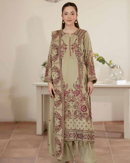 Johra Anahira | Embroidered Fancy Peach Leather | Design 203
