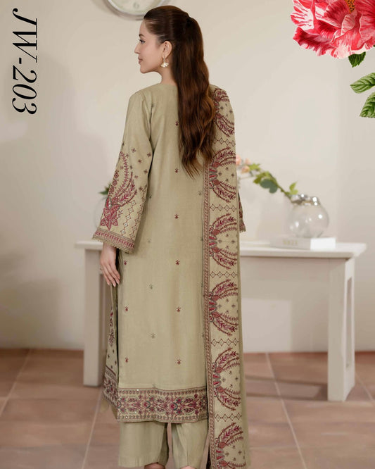 Johra Anahira | Embroidered Fancy Peach Leather | Design 203