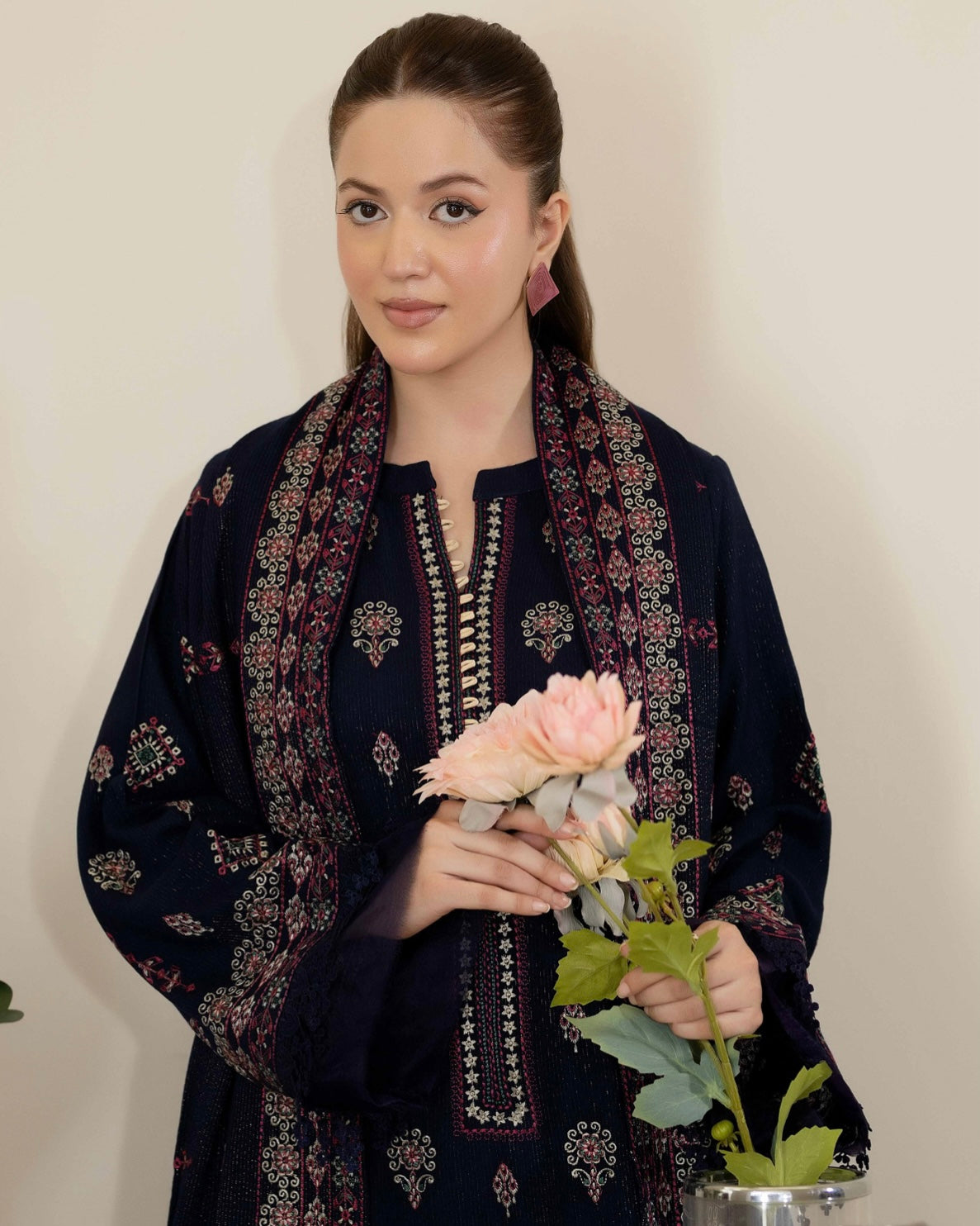 Johra Anahira | Embroidered Fancy Peach Leather | Design 206