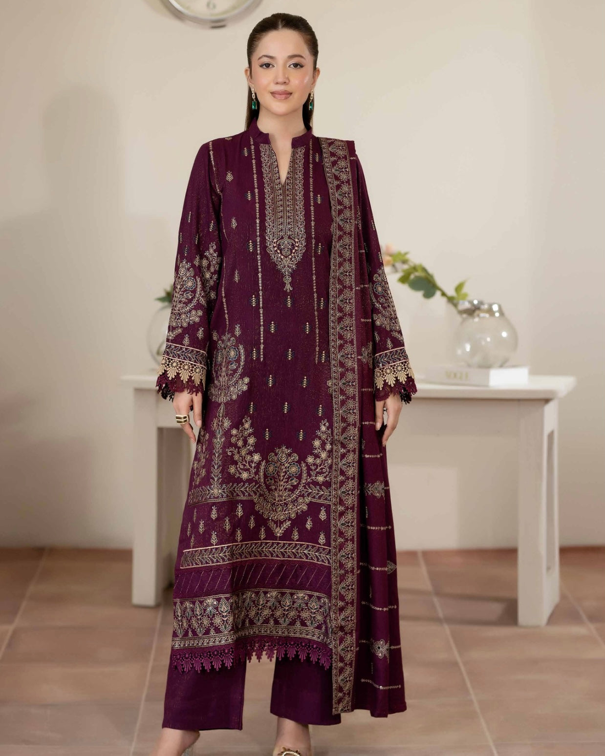 Johra Anahira | Embroidered Fancy Peach Leather | Design 207