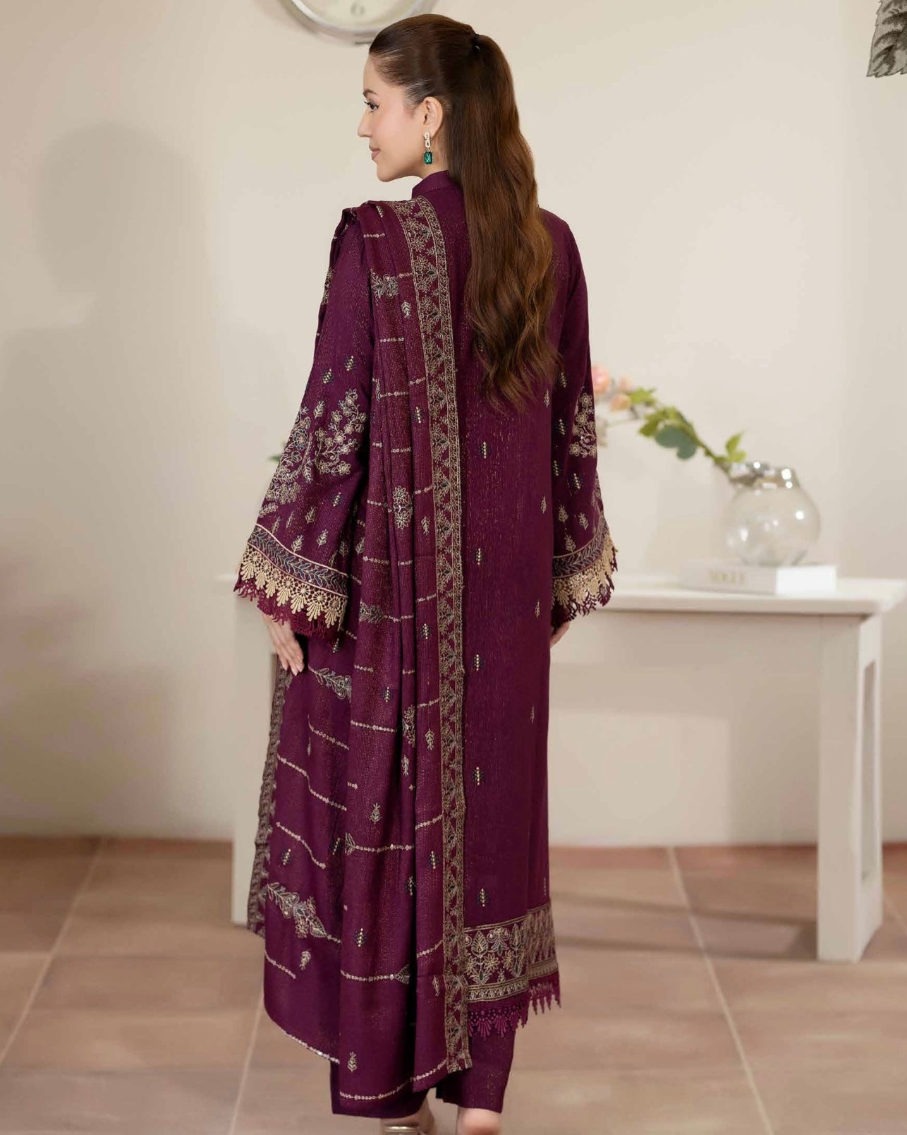Johra Anahira | Embroidered Fancy Peach Leather | Design 207