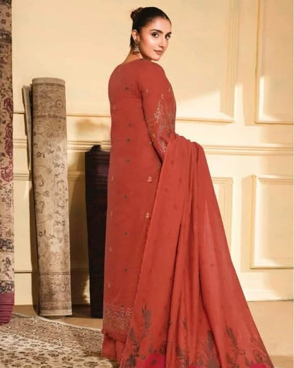 Johra Paraha | Embroidered Khaddar Jacquard Shawl | Design 20