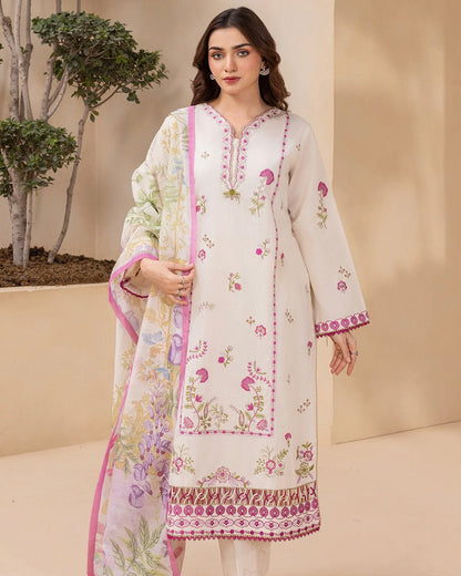 Zellbury | Embroidered Cotton Monar Dupatta | Design 210