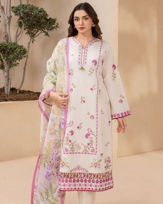 Zellbury | Embroidered Cotton Monar Dupatta | Design 210