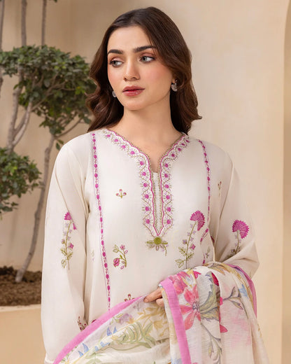 Zellbury | Embroidered Cotton Monar Dupatta | Design 210