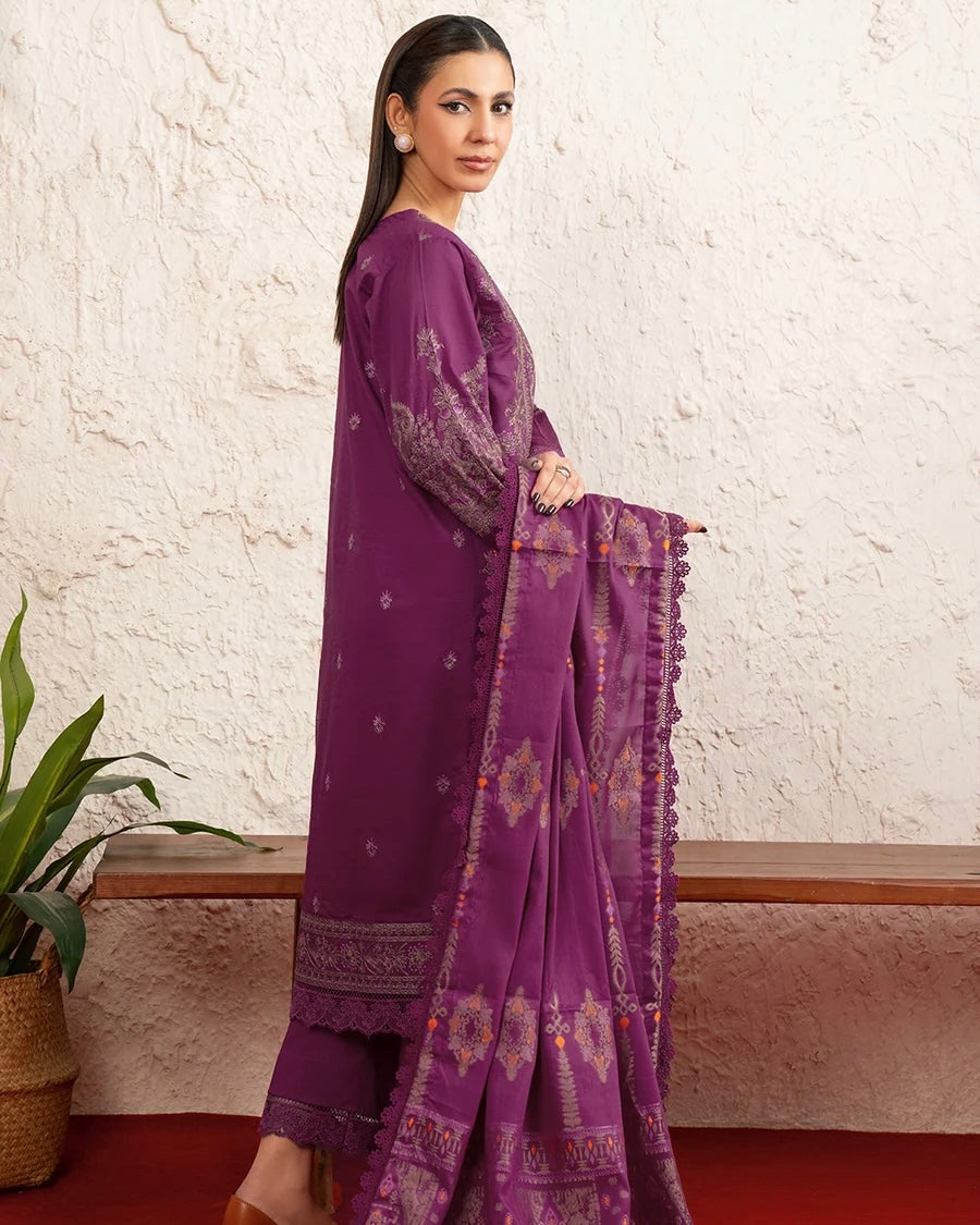 Johra Minaal | Emb Lawn with Jacquard Dupatta | Design 221
