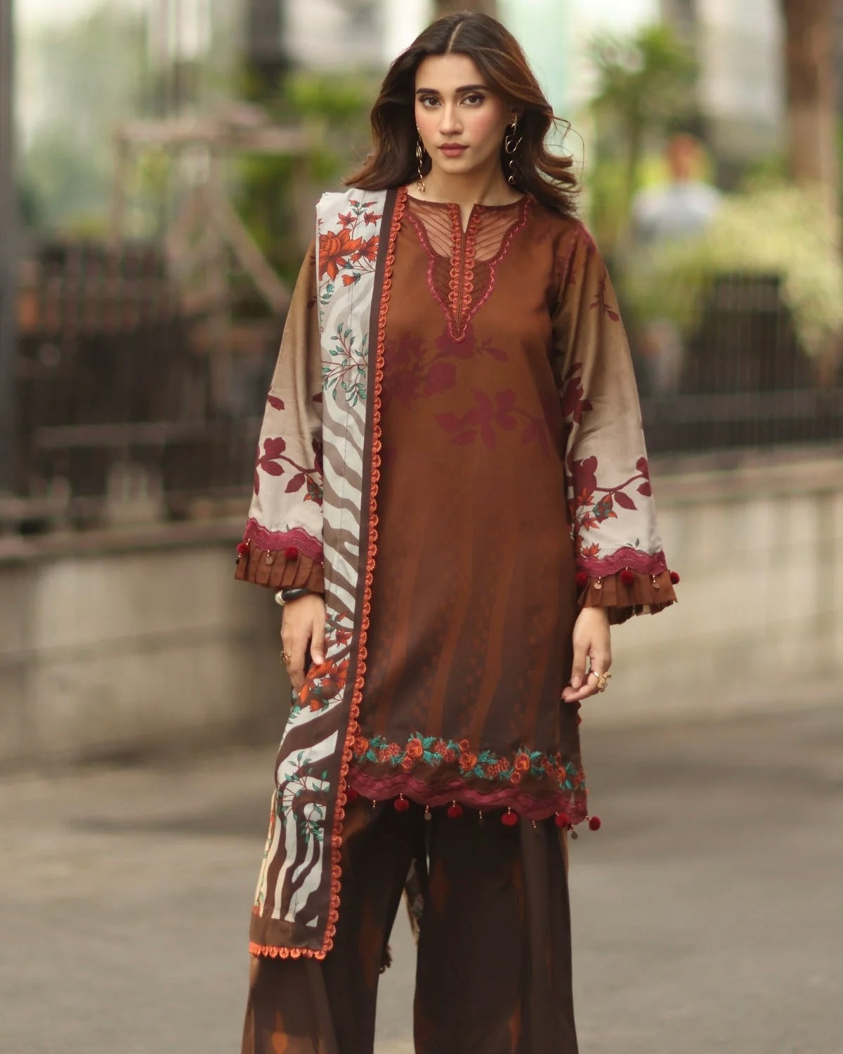 Charizma Winter | Embroidered Printed Staple | Design 23