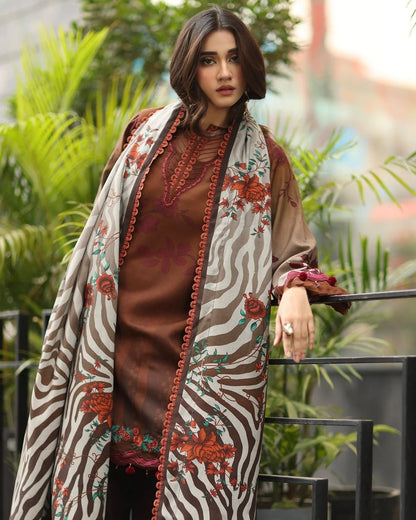 Charizma Winter | Embroidered Printed Staple | Design 23