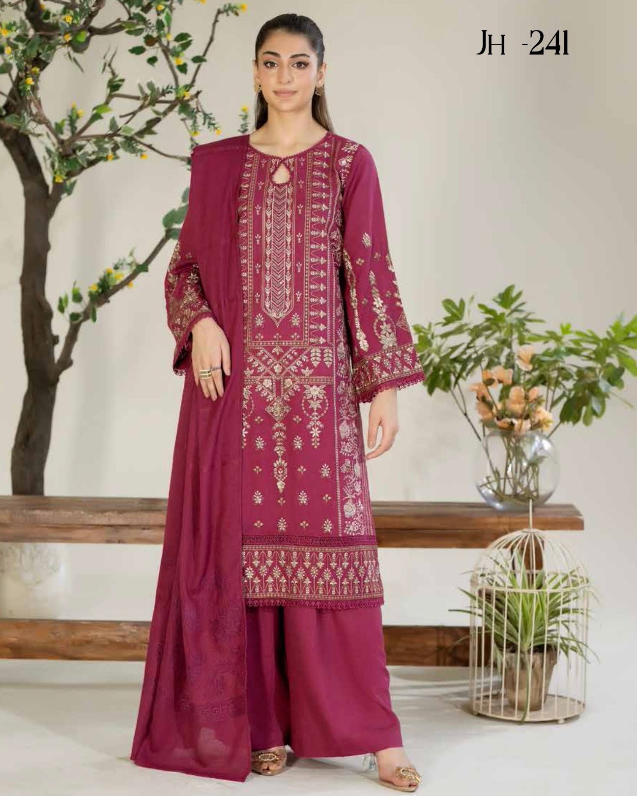 Johra Eshaal | Embroidered Karandi | Design 241