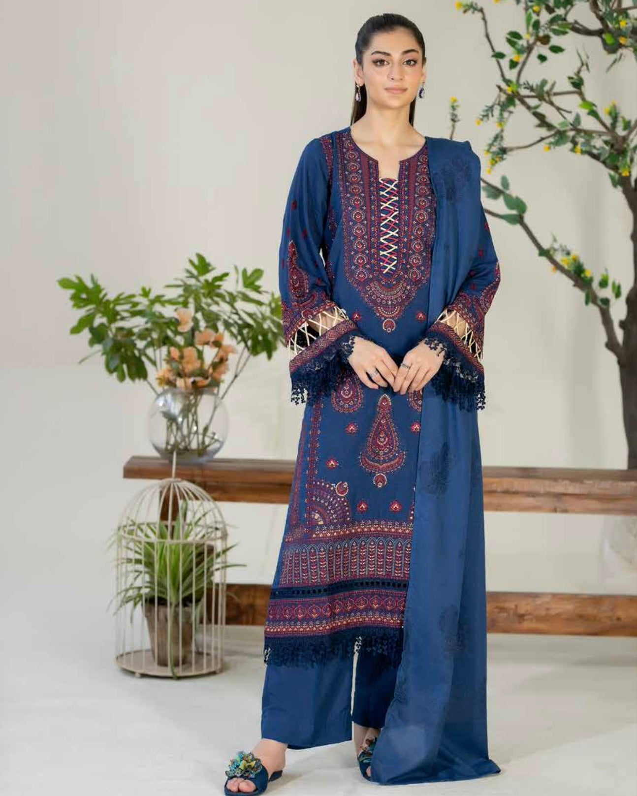 Johra Eshaal | Embroidered Karandi | Design 245
