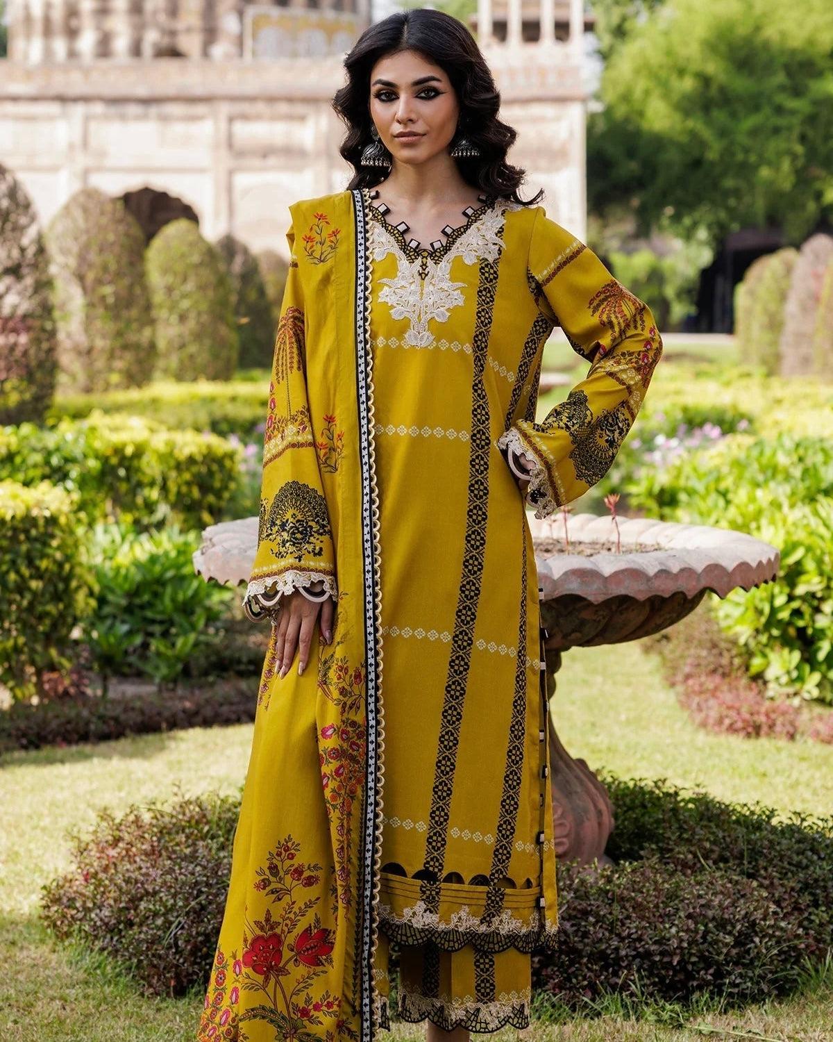 Charizma Winter | Embroidered Printed Staple | Design 24