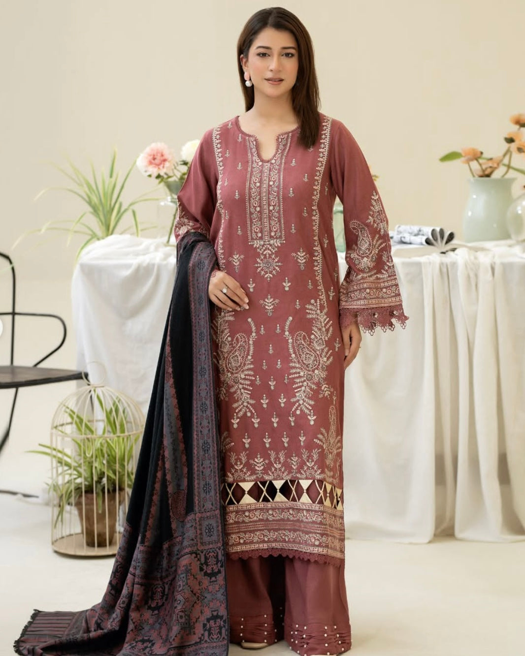 Johra Kadeem | Embroidered Fancy Peach Leather | Design 254