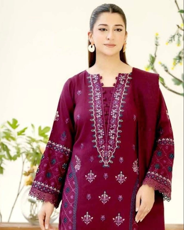 Johra Arslin | Embroidered Karandi Jacquard Shawl | Design 261