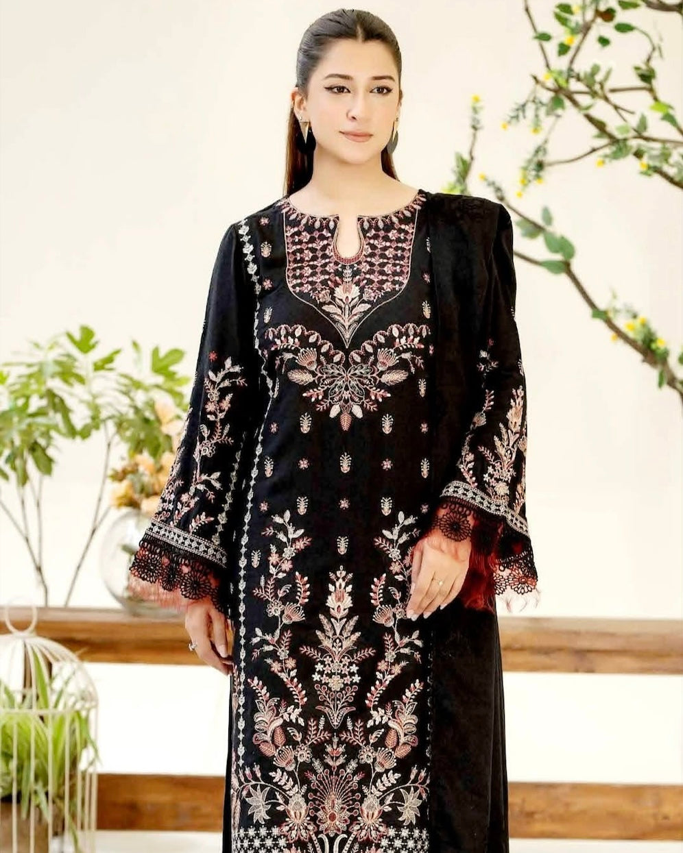 Johra Arslin | Embroidered Karandi Jacquard Shawl | Design 263