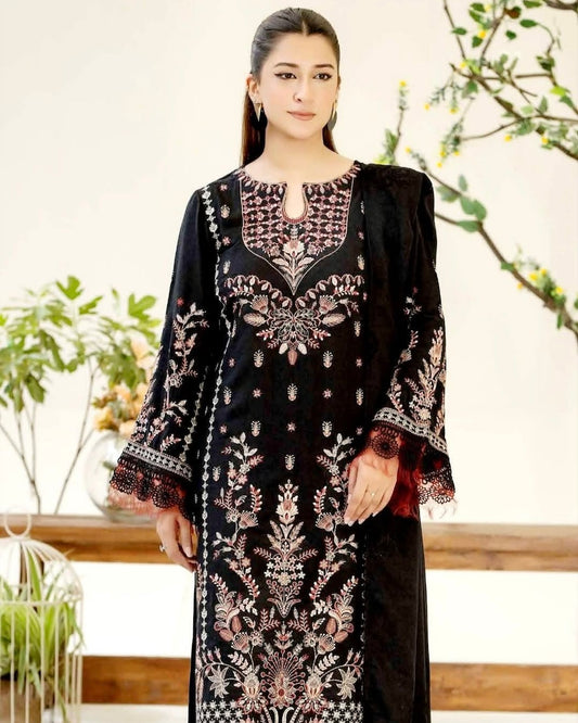 Johra Arslin | Embroidered Karandi Jacquard Shawl | Design 263