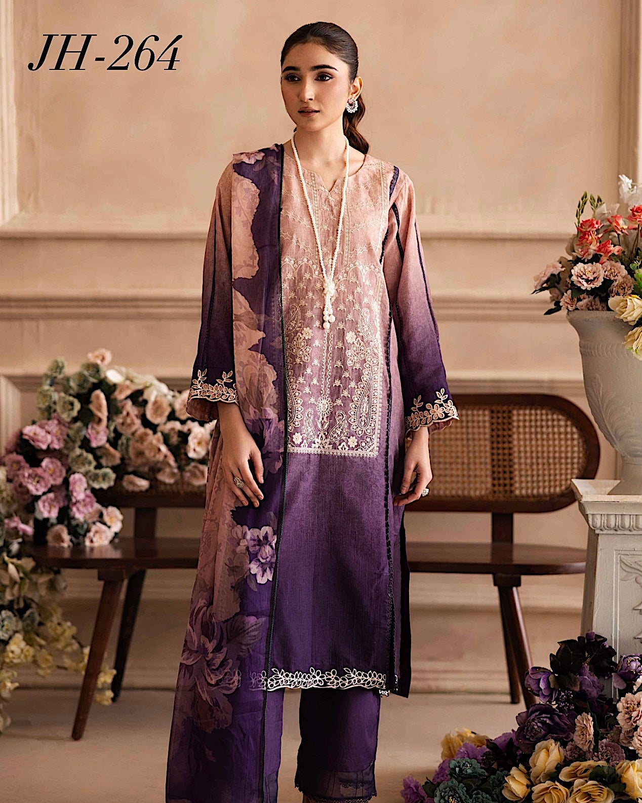 Johra Rabi | Embroidered Doria Lawn | Design JH263