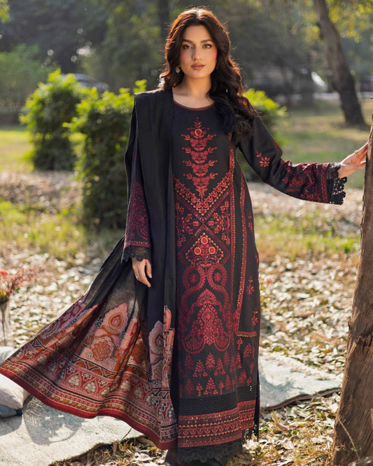 Johra Jaaishah | Chambray Jacquard Shawl | Design 284