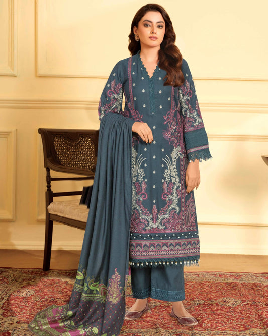 Johra Jaaishah | Chambray Jacquard Shawl | Design 287