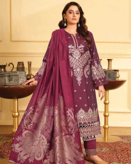 Johra Jaaishah | Chambray Jacquard Shawl | Design 288