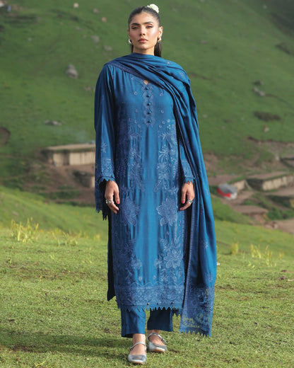 Gullerukh Wadi Ishq | Emb Peach Leather with Emb Shawl | Design 2