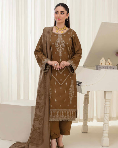 Gull-e-Rukh | Embroidered Dhanak Pashmina Shawl | Design 2
