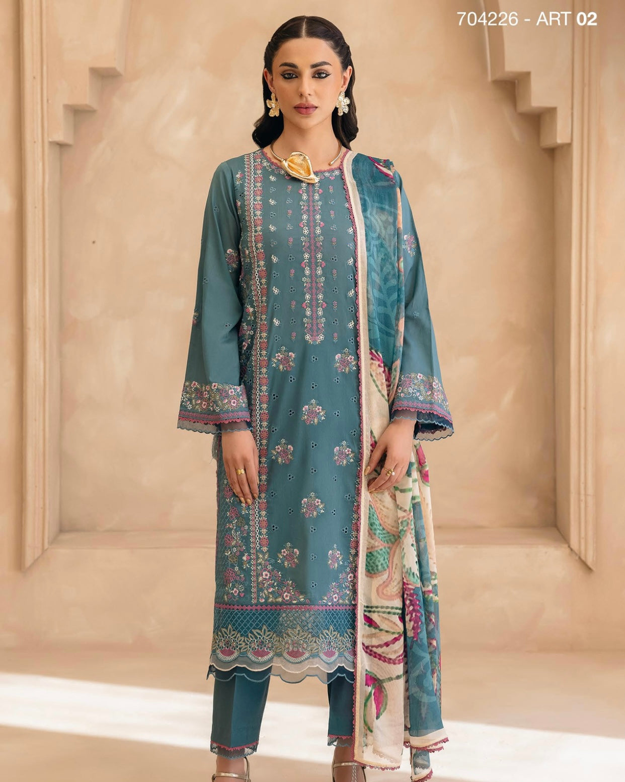 GullJee Sitara Noor | Embroidered Lawn | Design 2