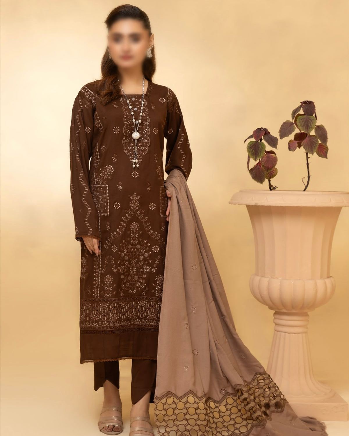 Fantak Andaaz | Emb Dhanak with Emb Wool Shawl | Design 2