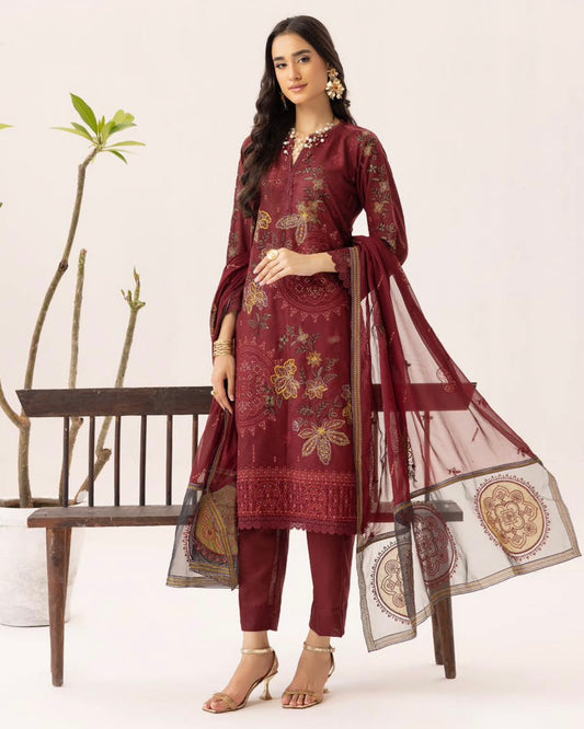 Palwasha Vaniya | Emb Karandi with Emb Chiffon Dupatta | Design 2