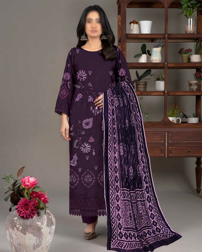 Fantak Zabaish | Emb Dhanak with Plachi Shawl | Design 2