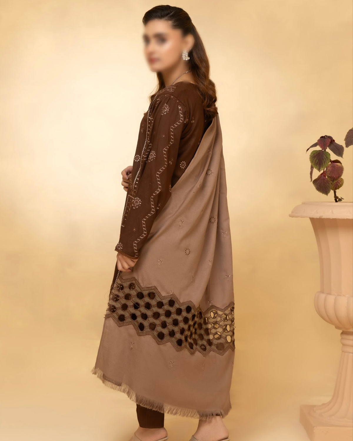 Fantak Andaaz | Emb Dhanak with Emb Wool Shawl | Design 2
