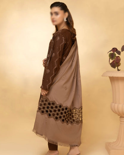 Fantak Andaaz | Emb Dhanak with Emb Wool Shawl | Design 2